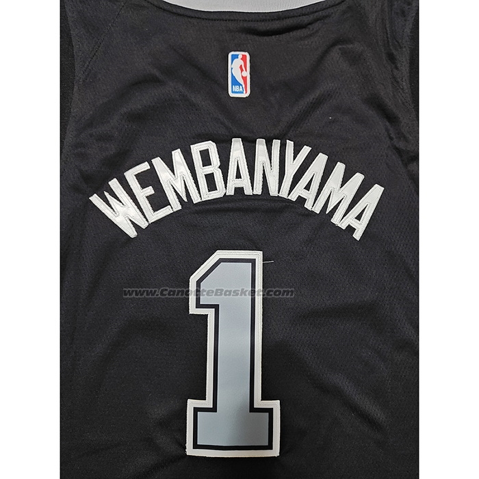 Maglia San Antonio Spurs Victor Wembanyama #1 Statement 2022-23 Nero